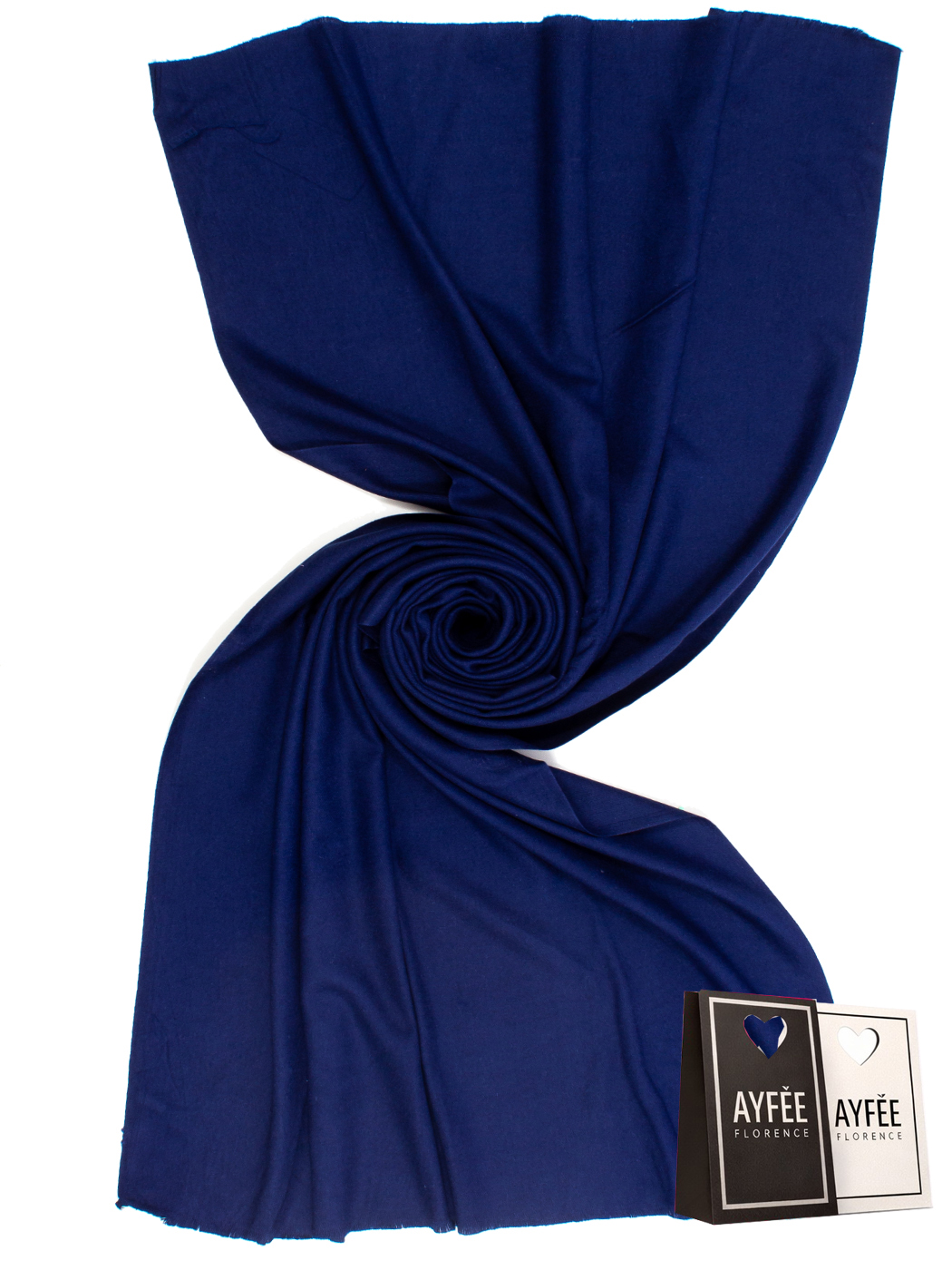 STOLA TINTA UNITA 75X185 100%VI MADE IN PRC         - NAVY